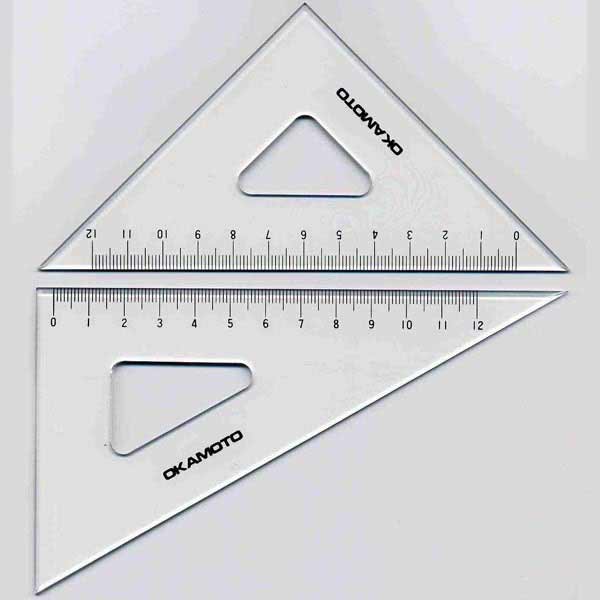 面取・目盛付三角定規 150㎜ 厚さ2㎜_0