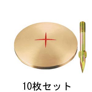 真鍮製基準点鋲 径75㎜ No.975×10セット ｜ 測量用品専門店のオフサイト