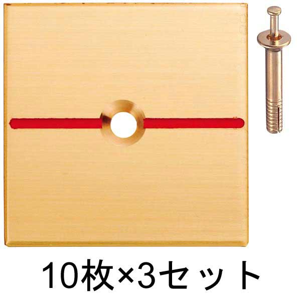 真鍮製境界用明示板 1穴 マイナス 50㎜×50㎜×2㎜ 10枚×3セット
