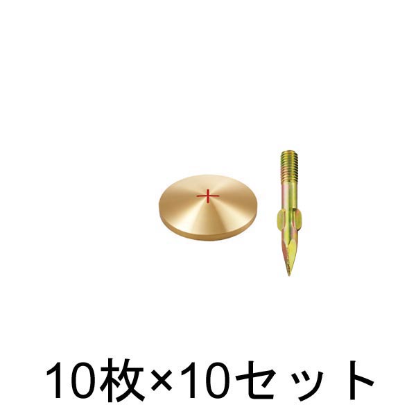 真鍮製基準点鋲 径30㎜ BS30 10枚入×10セット