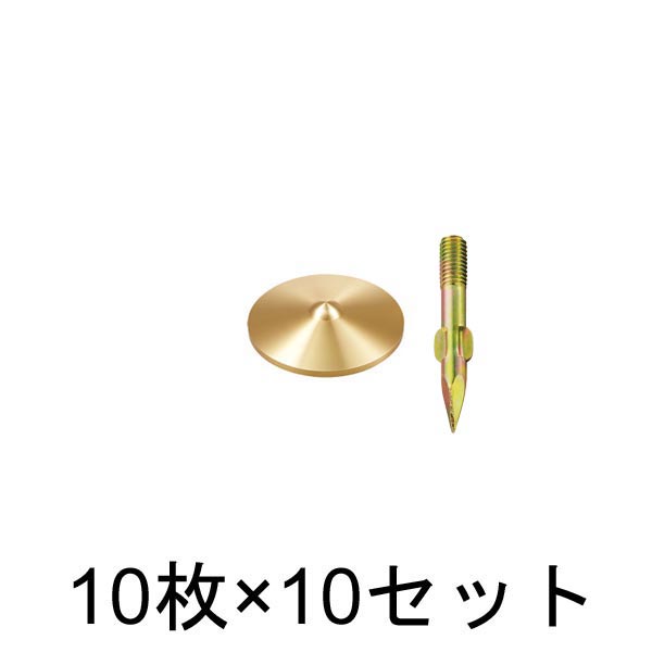真鍮製水準点鋲 径30㎜ BM30 10枚入×10セット