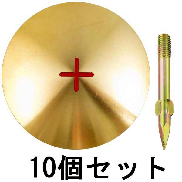 真鍮製基準点鋲 径100㎜×10セット
