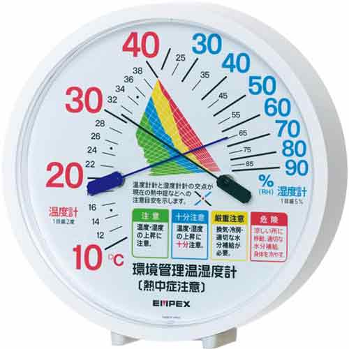 熱中症注意目安付 温度・湿度計 TM-2484W