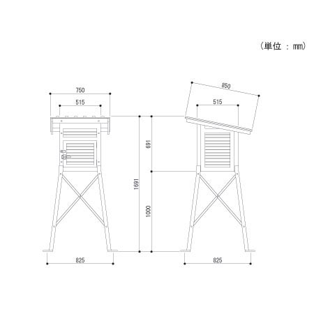 百葉箱 小型4号 単葉 木脚_1