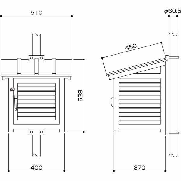 百葉箱 鉄柱型7号 単葉_1